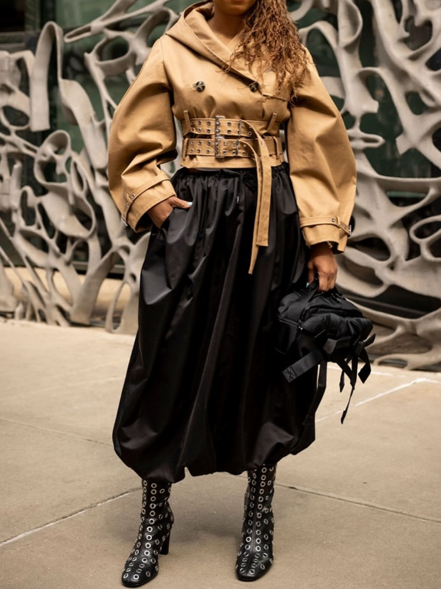 Chill Double Belted Hooded Jacket & Shorts Set