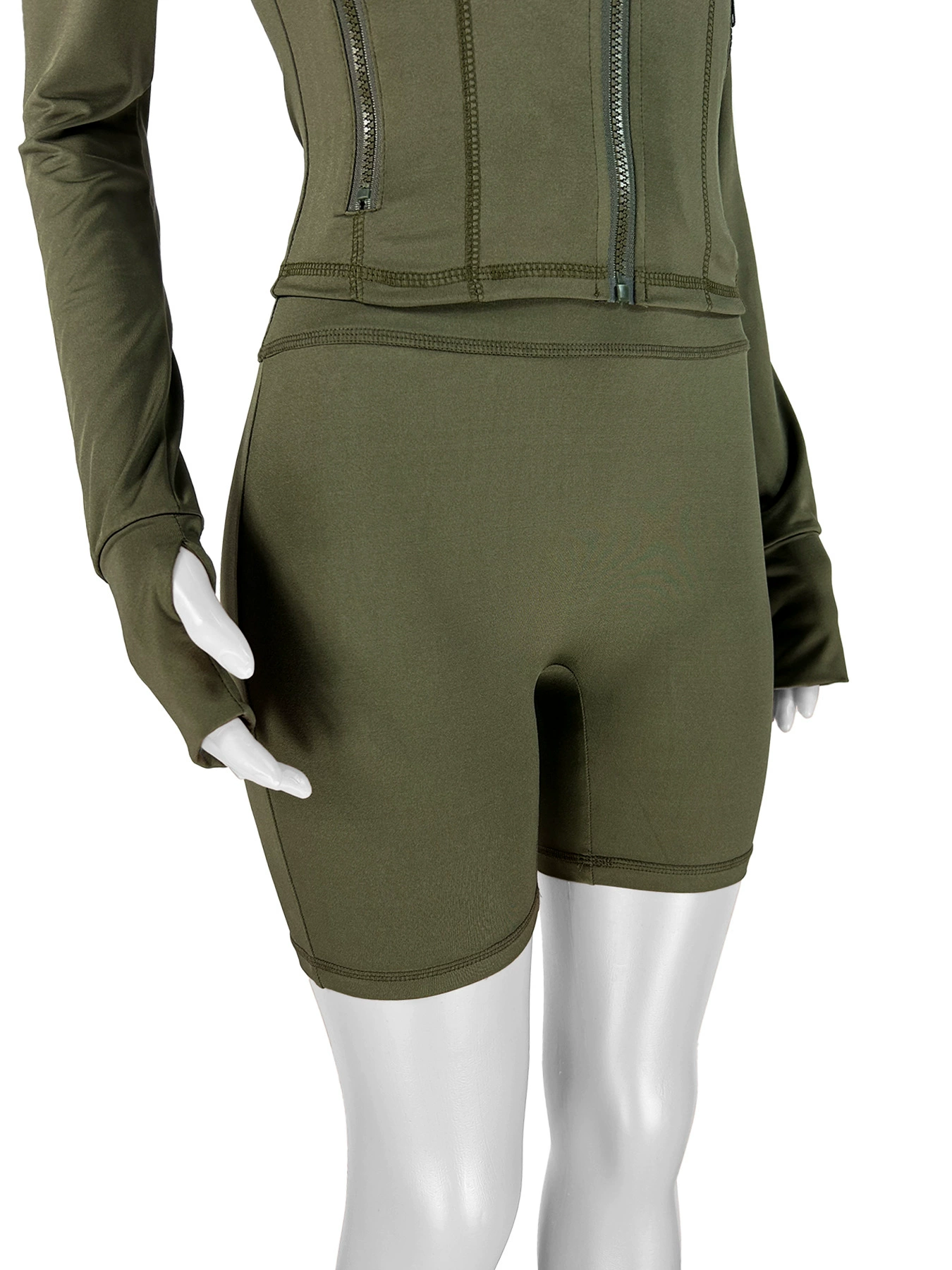 Casual Sexy Tight Long-Sleeve Shorts Two-Piece Suit