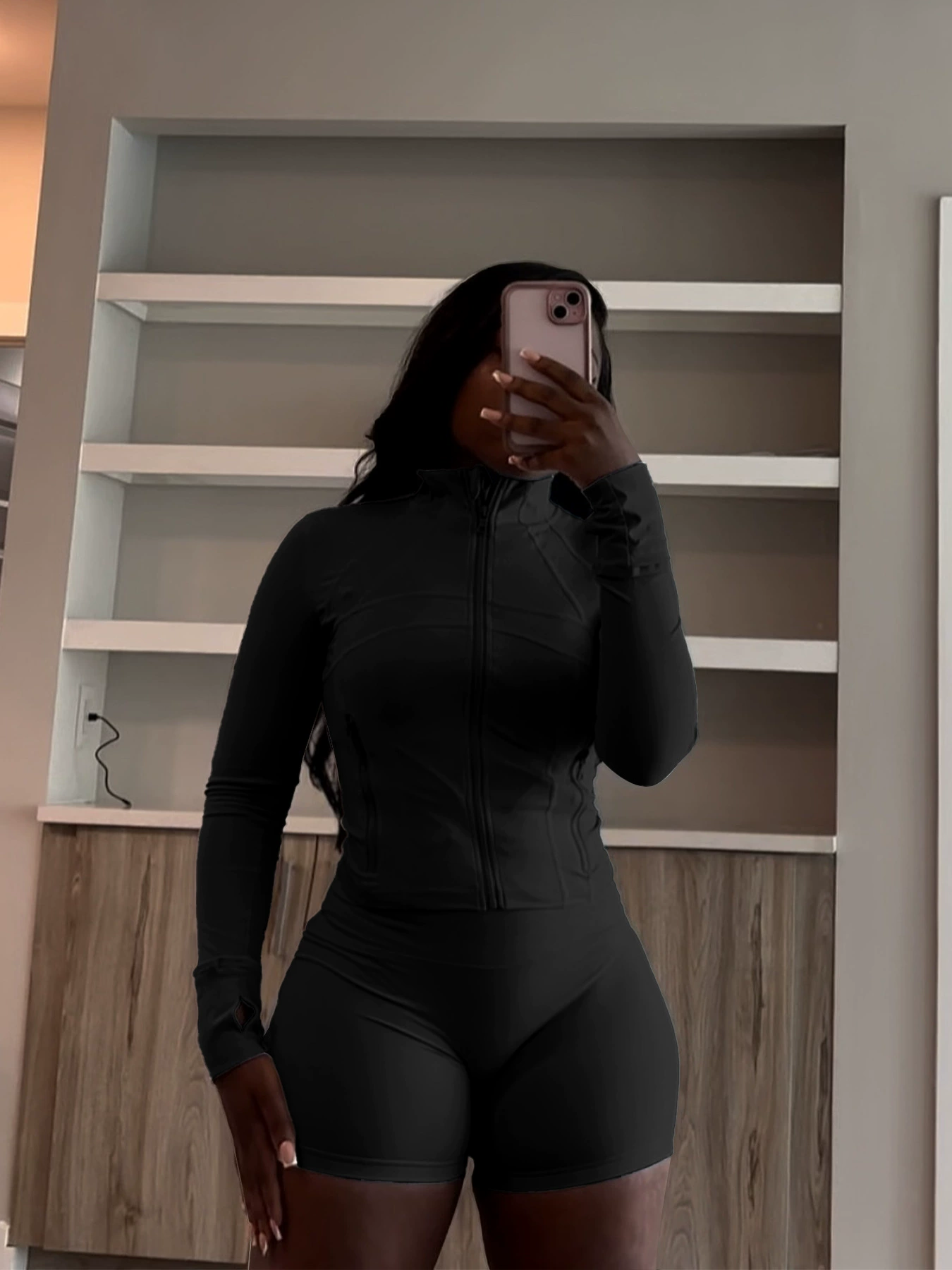 Casual Sexy Tight Long-Sleeve Shorts Two-Piece Suit