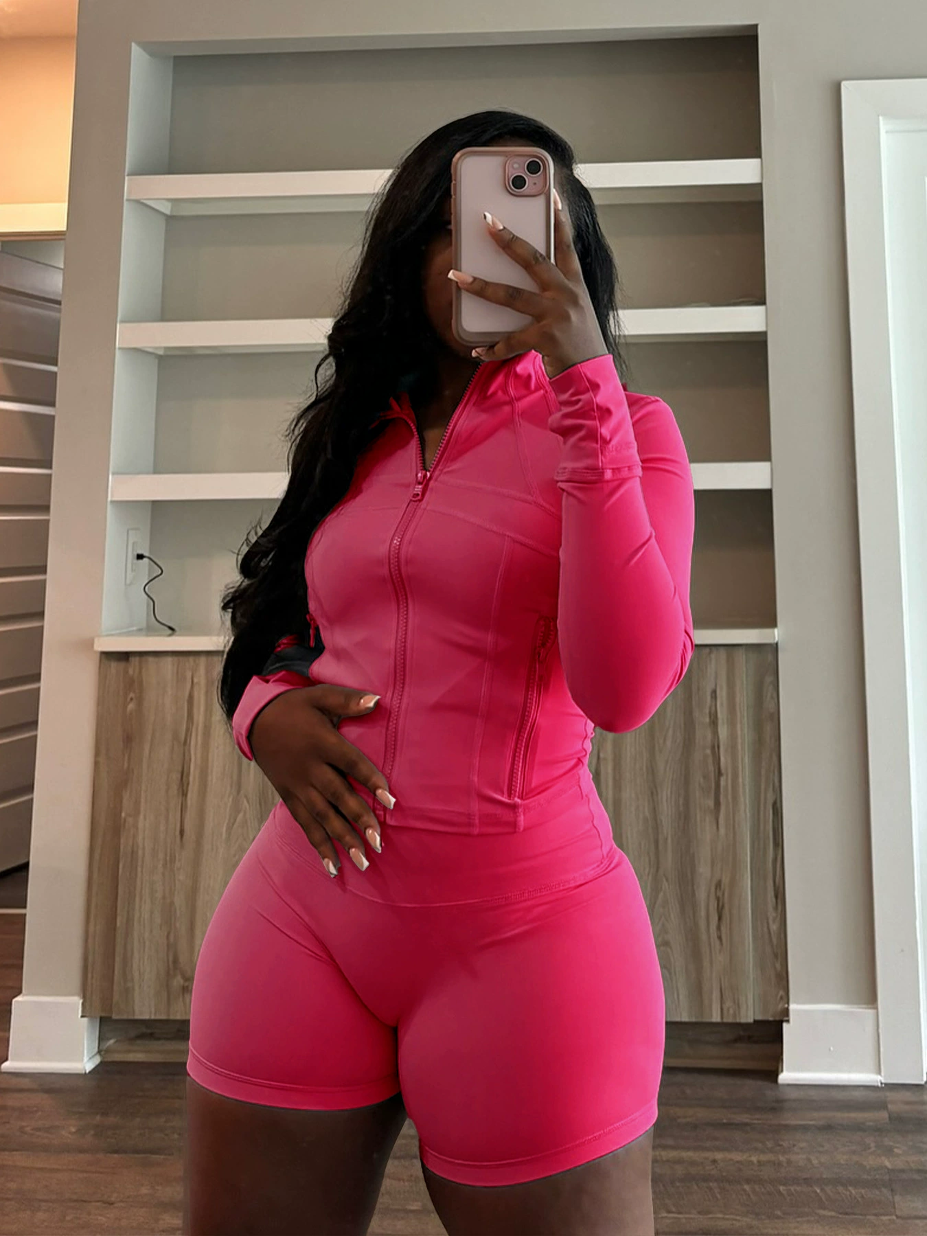 Casual Sexy Tight Long-Sleeve Shorts Two-Piece Suit
