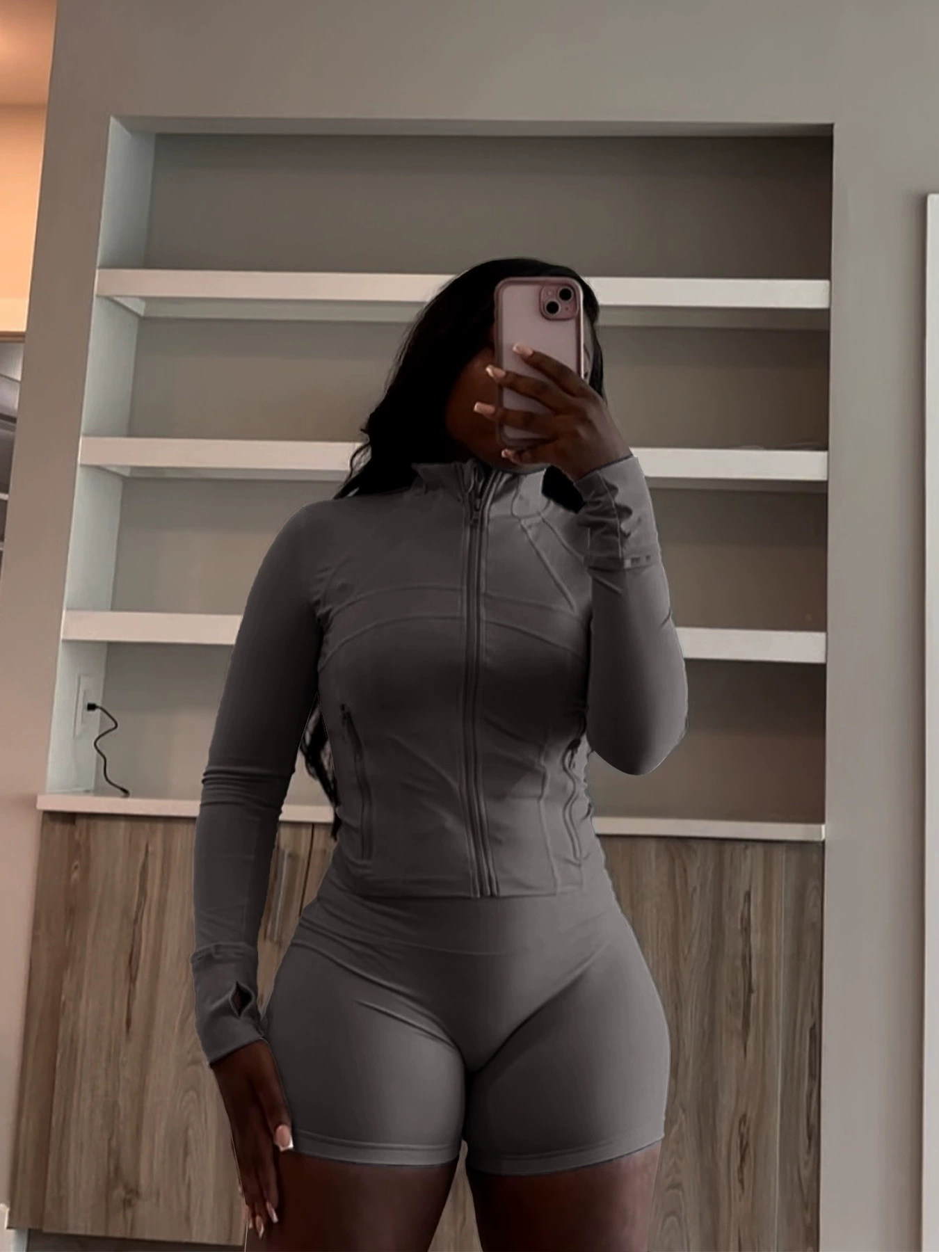 Casual Sexy Tight Long-Sleeve Shorts Two-Piece Suit