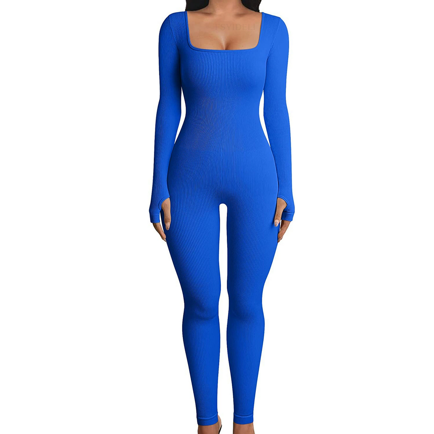 Square Neck Hip-Lifting Slim Fit Sexy Jumpsuit