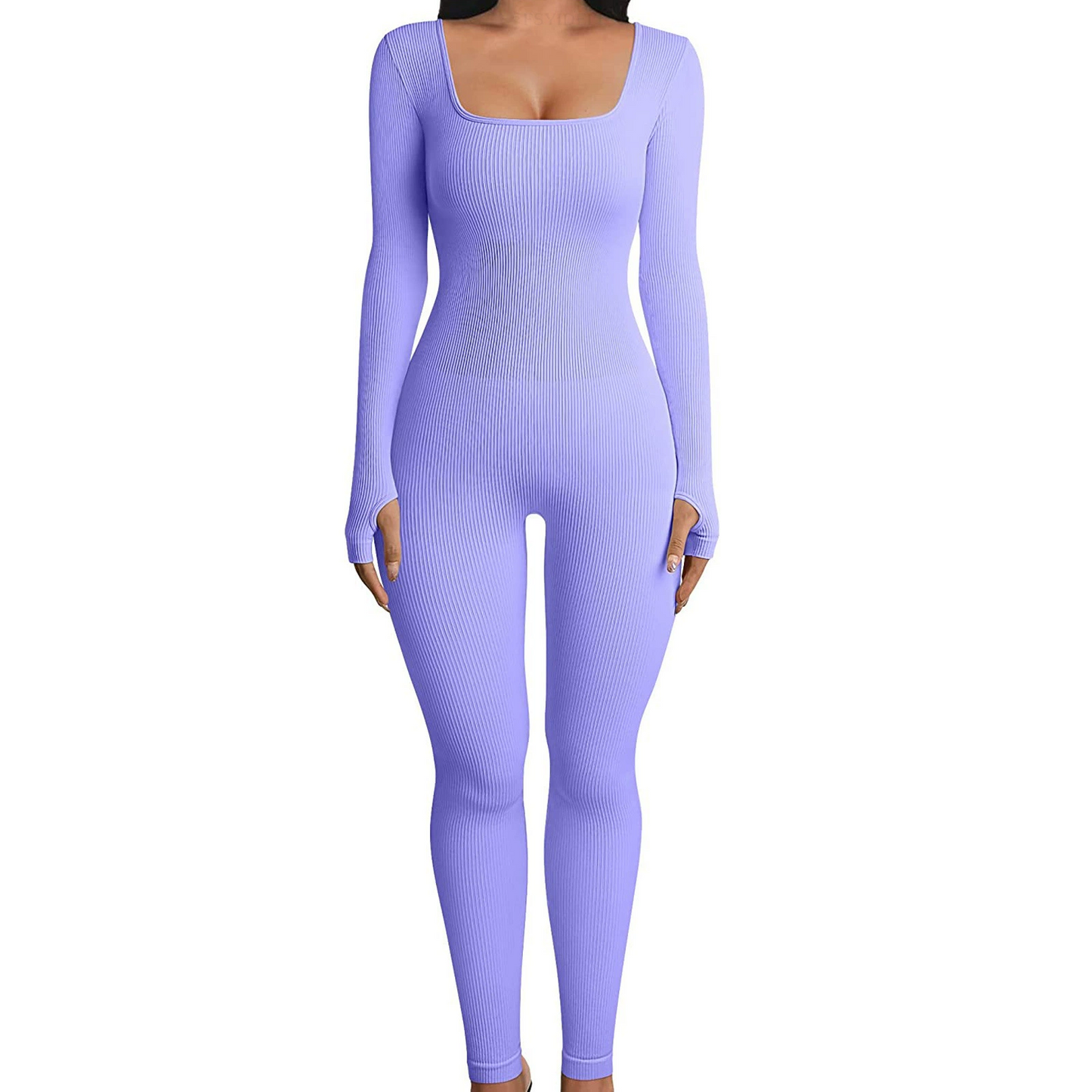 Square Neck Hip-Lifting Slim Fit Sexy Jumpsuit