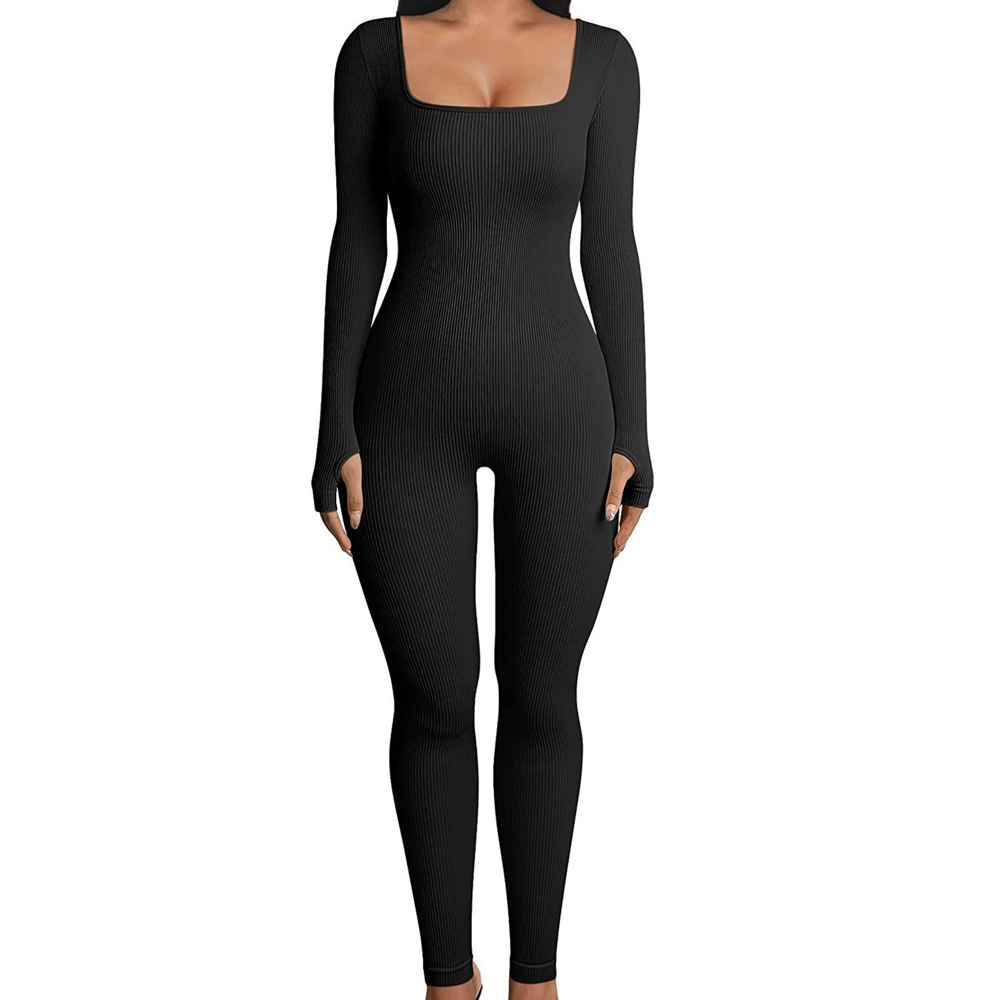 Square Neck Hip-Lifting Slim Fit Sexy Jumpsuit