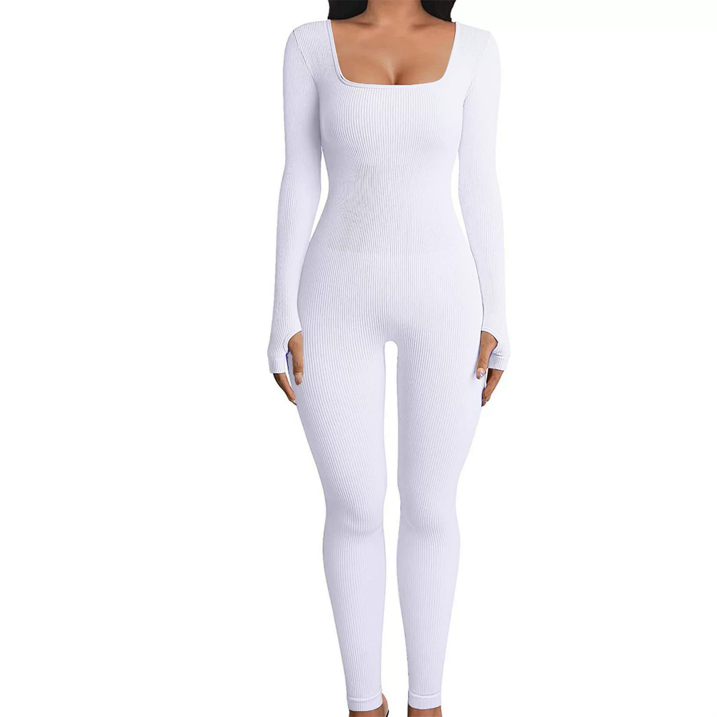 Square Neck Hip-Lifting Slim Fit Sexy Jumpsuit