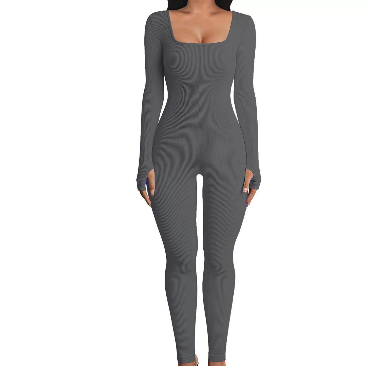 Square Neck Hip-Lifting Slim Fit Sexy Jumpsuit