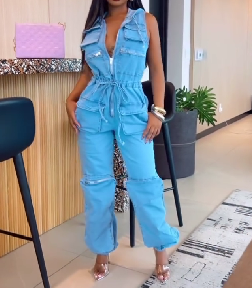2025 New One-Piece Cargo Jeans
