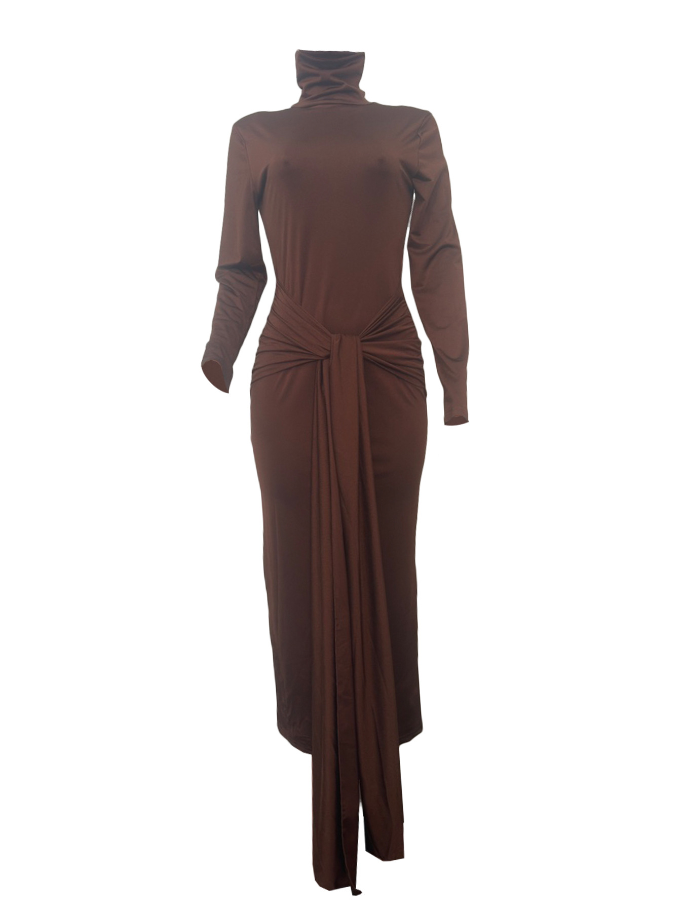 High Neck Belted Dress
