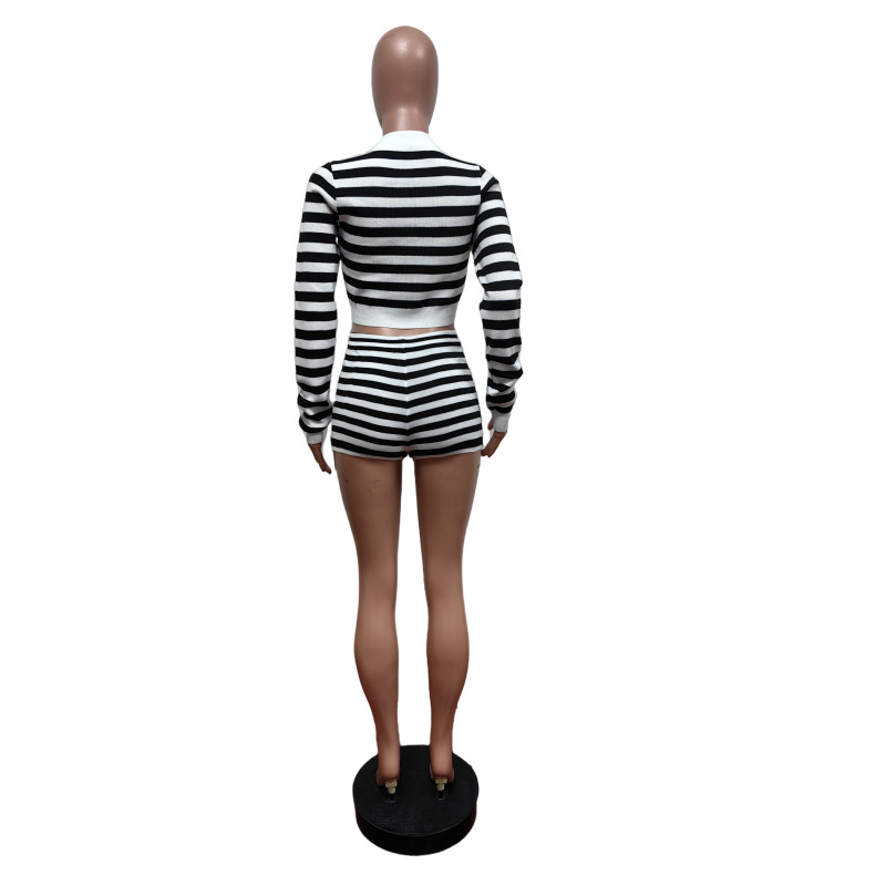 Woven Lapel Long-Sleeved Sweater Set
