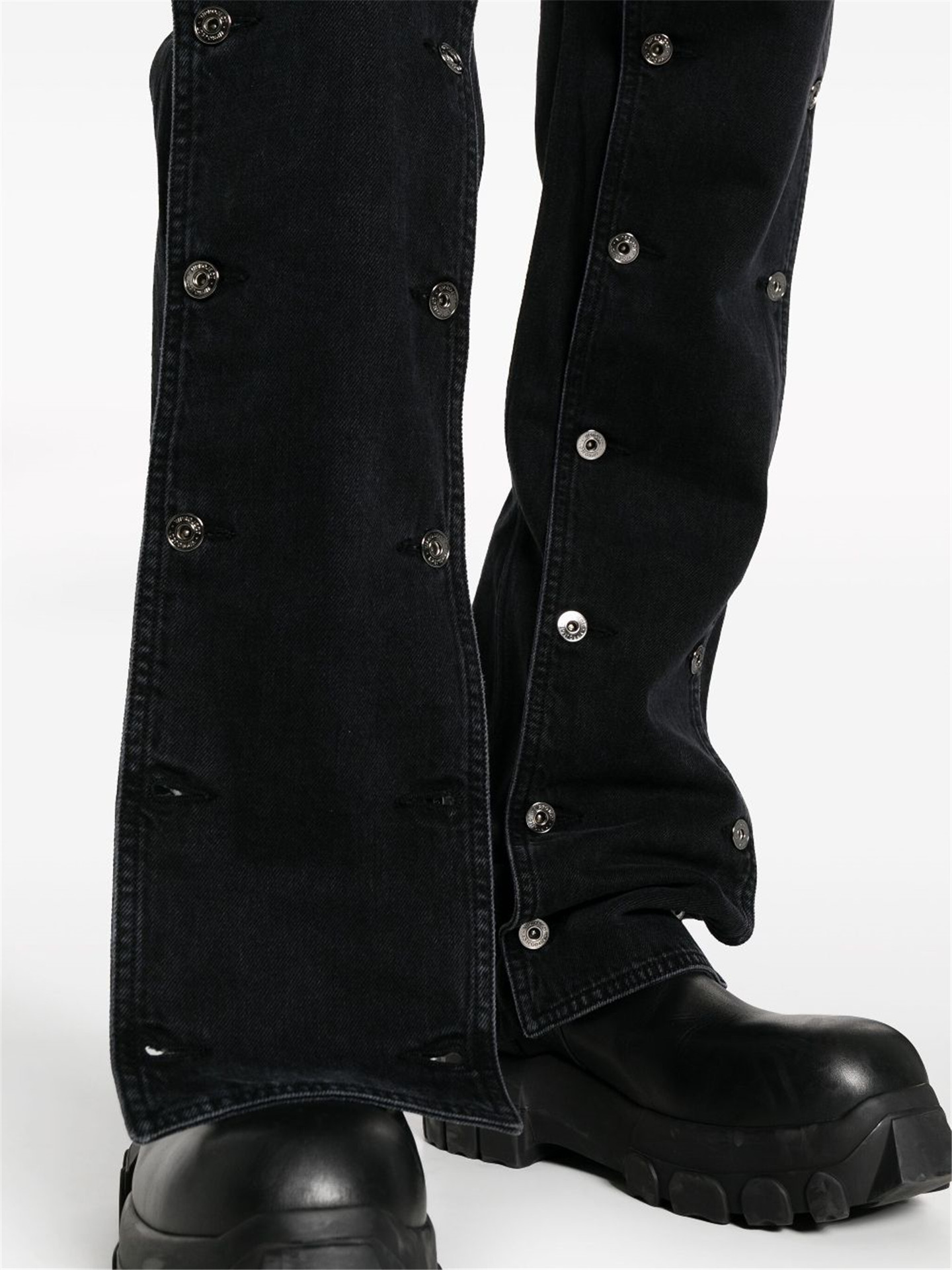 Hazel Snap Button Baggy Jeans
