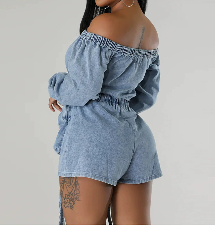 Short Chest Wrap Large Pocket Jumpsuit