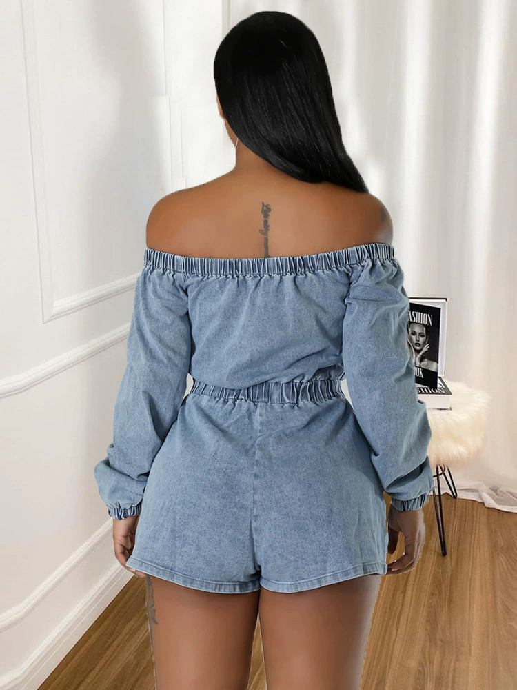 Short Chest Wrap Large Pocket Jumpsuit