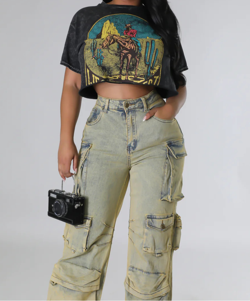 Washed Distressed Printed T-shirt