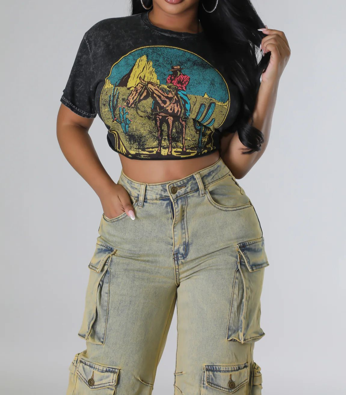 Washed Distressed Printed T-shirt