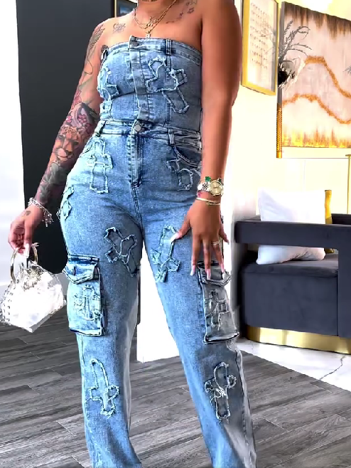 Cross My Mind Denim Jumpsuit