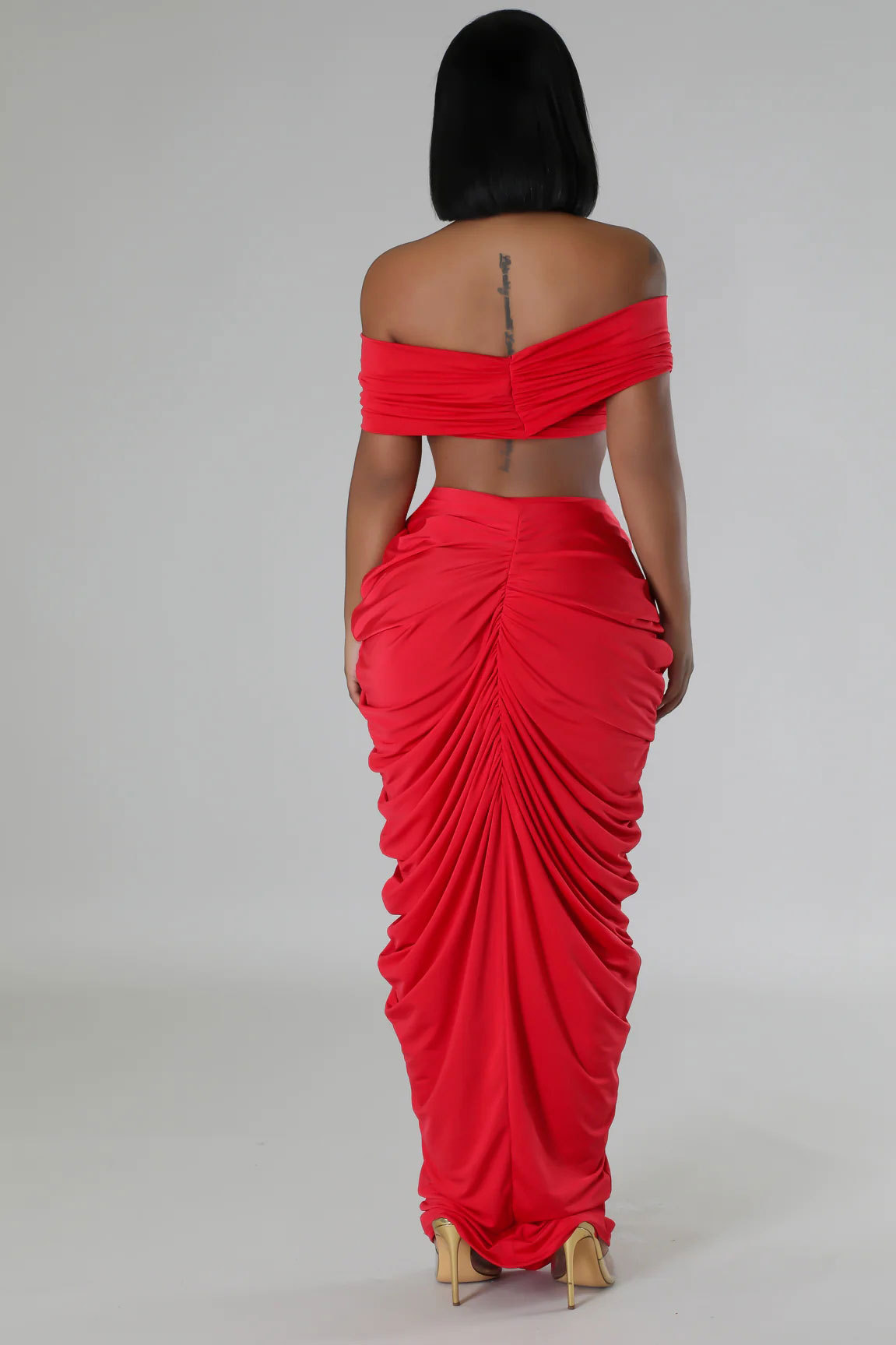 Sleeveless Tube Top & Pleated Skirt Two-Piece Set