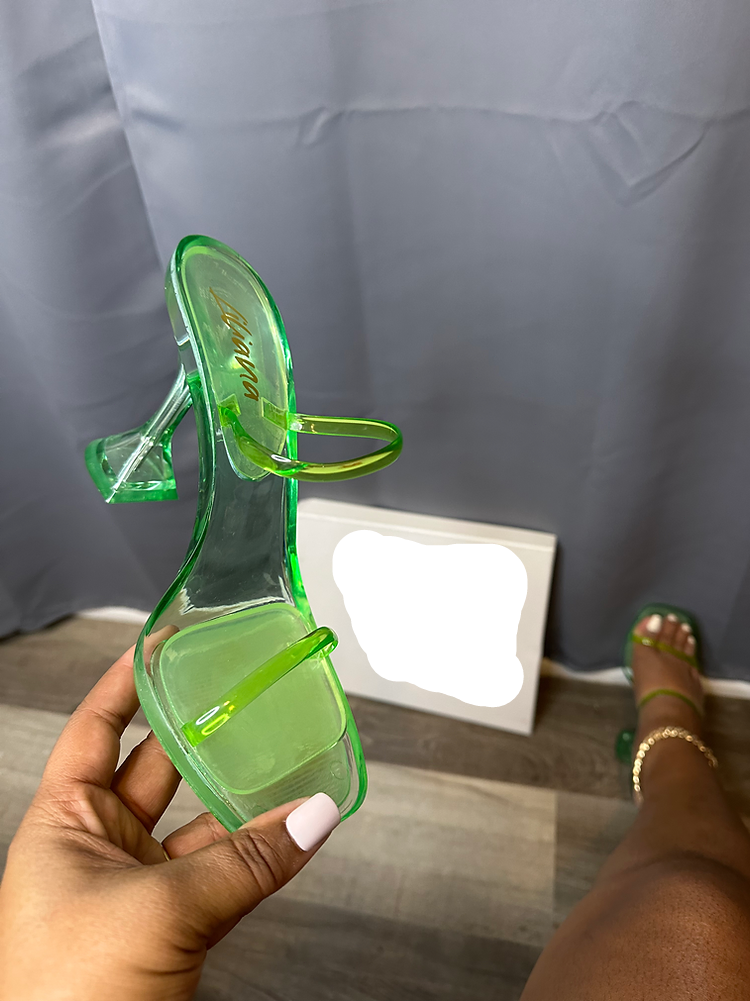 Jelly Flared High Heel Sandals