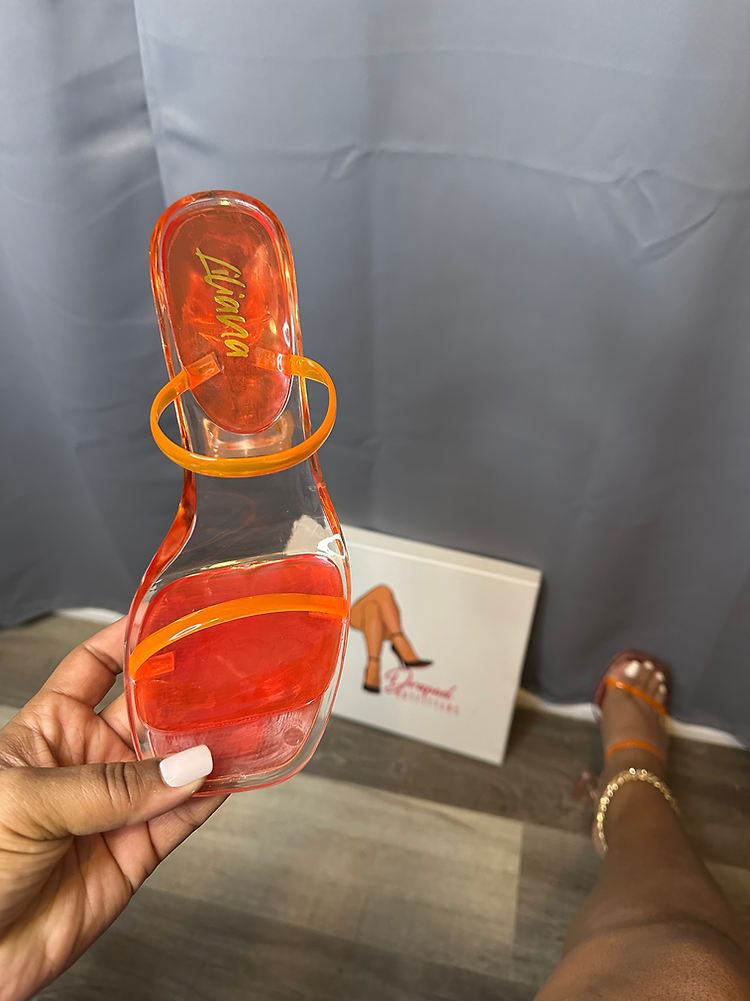 Jelly Flared High Heel Sandals