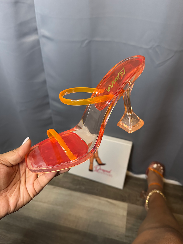 Jelly Flared High Heel Sandals