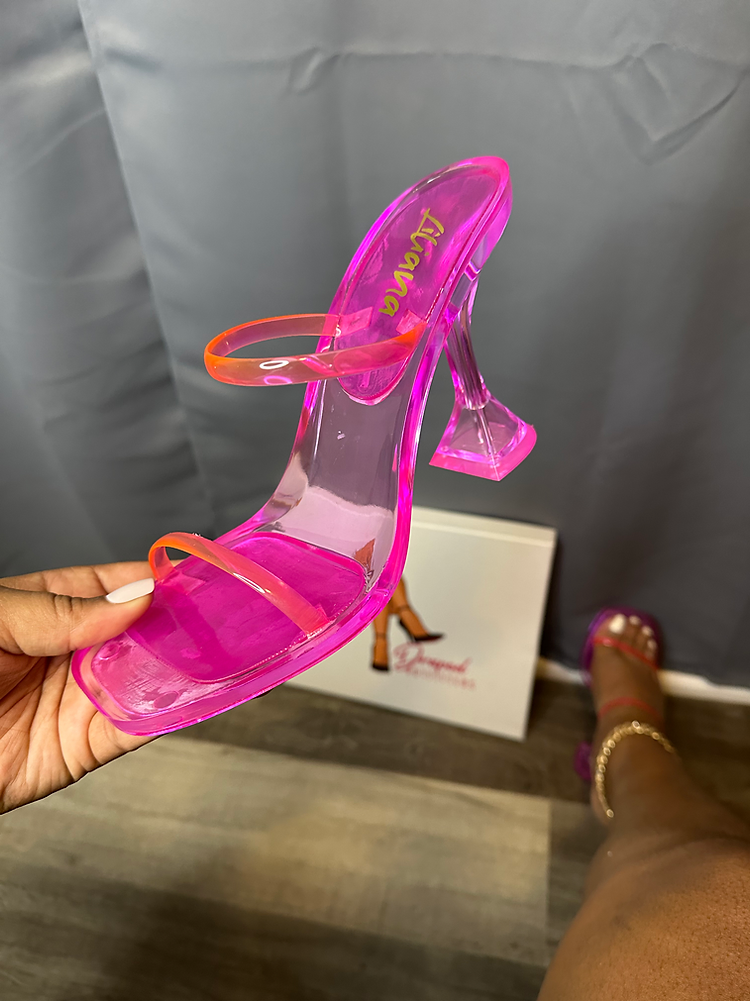 Jelly Flared High Heel Sandals