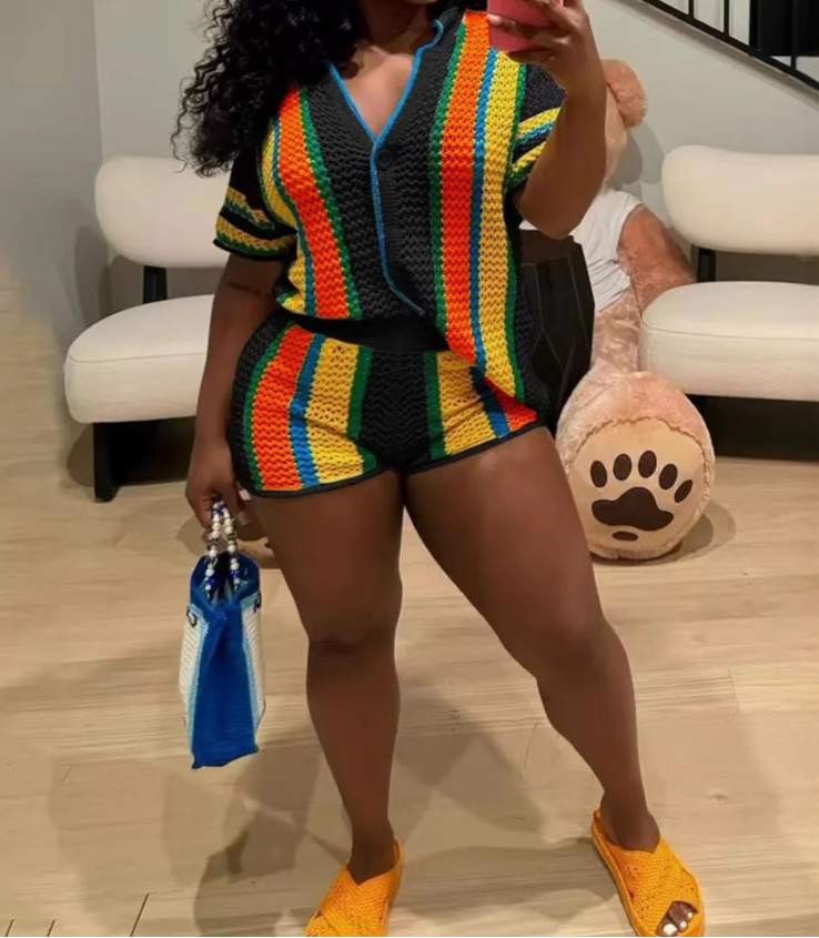 Summer 2 Piece Crochet Short Sets