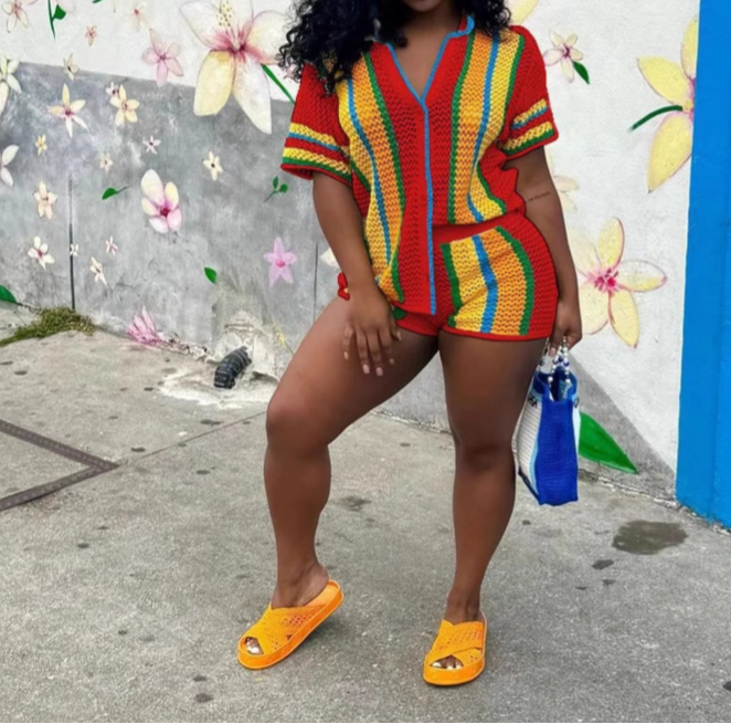 Summer 2 Piece Crochet Short Sets