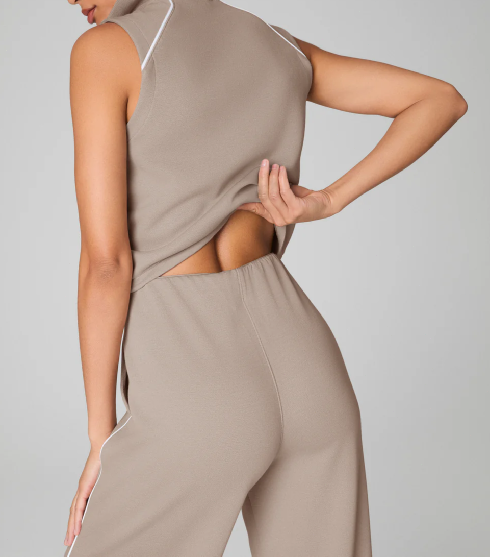 Sleeveless Mockneck Jumpsuit