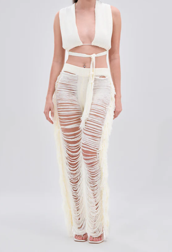 Time To Dance Cutout Fringe Pant & Top Set