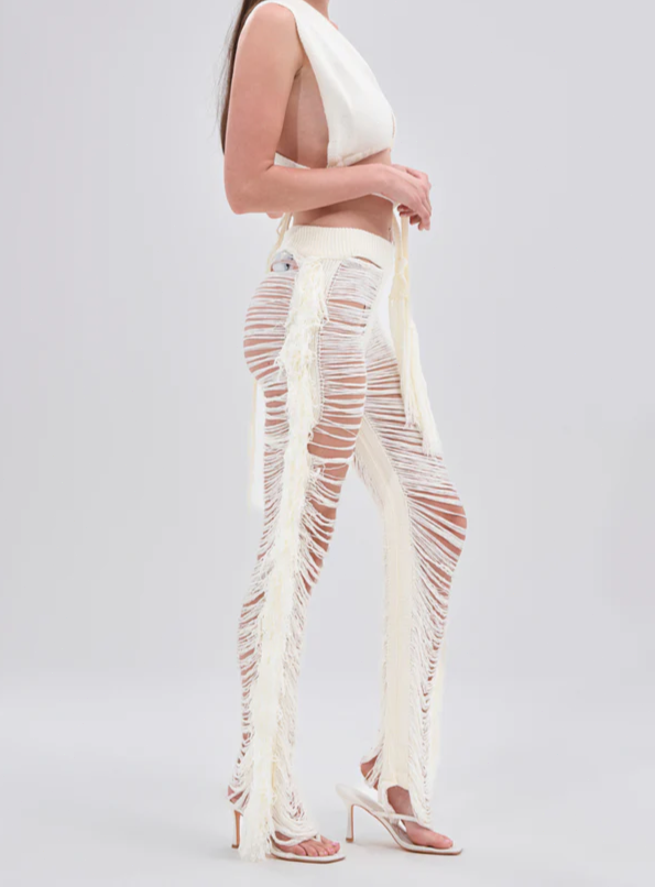 Time To Dance Cutout Fringe Pant & Top Set