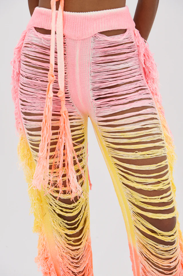 Time To Dance Cutout Fringe Pant & Top Set