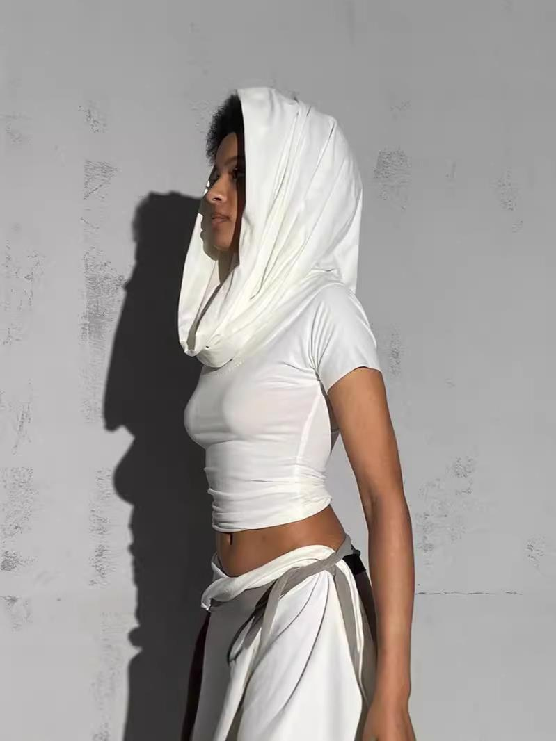 Wasteland Style Hooded Short-Sleeved Top