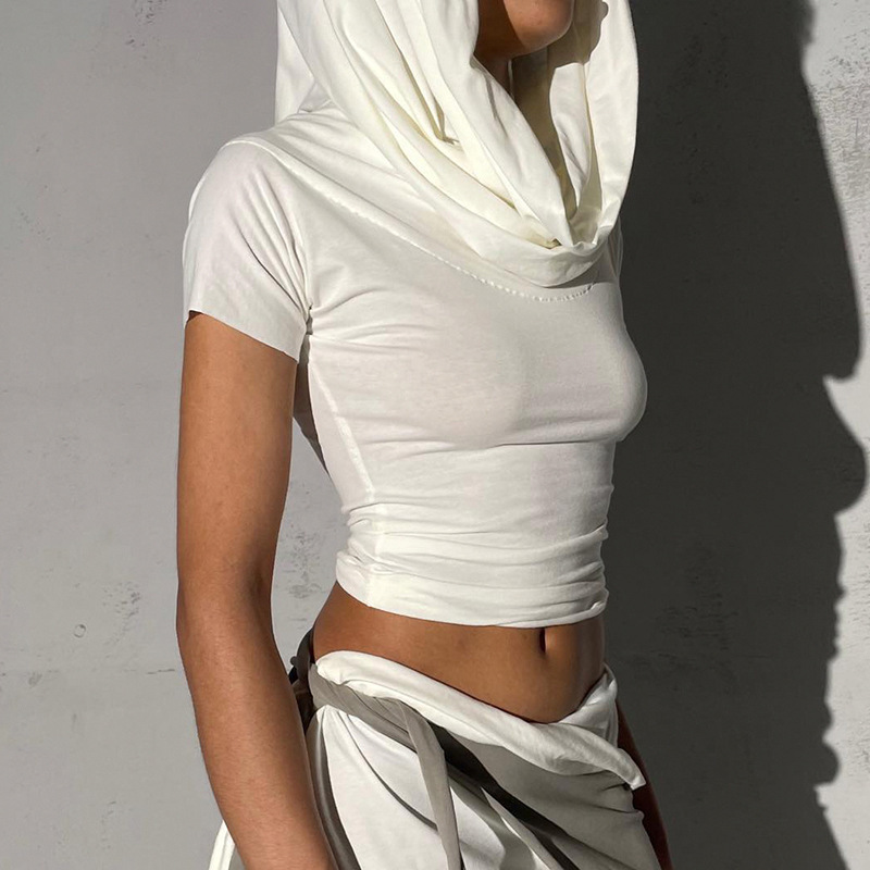 Wasteland Style Hooded Short-Sleeved Top