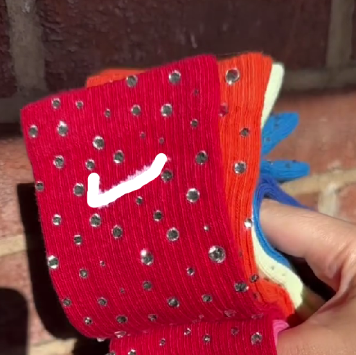 Clear Crystal Multi-Color Sock