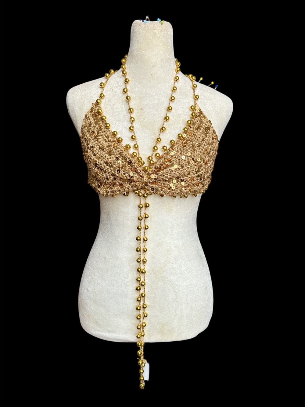 Gold Sequin Bralette & Maxi Skirt