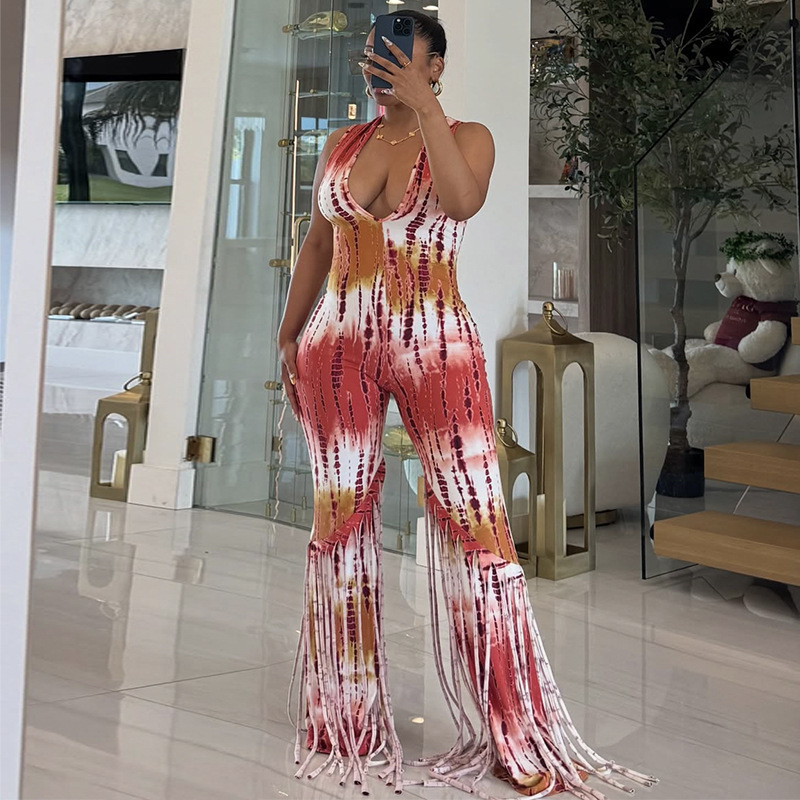 Dye-Lemma Fringe Jumpsuit