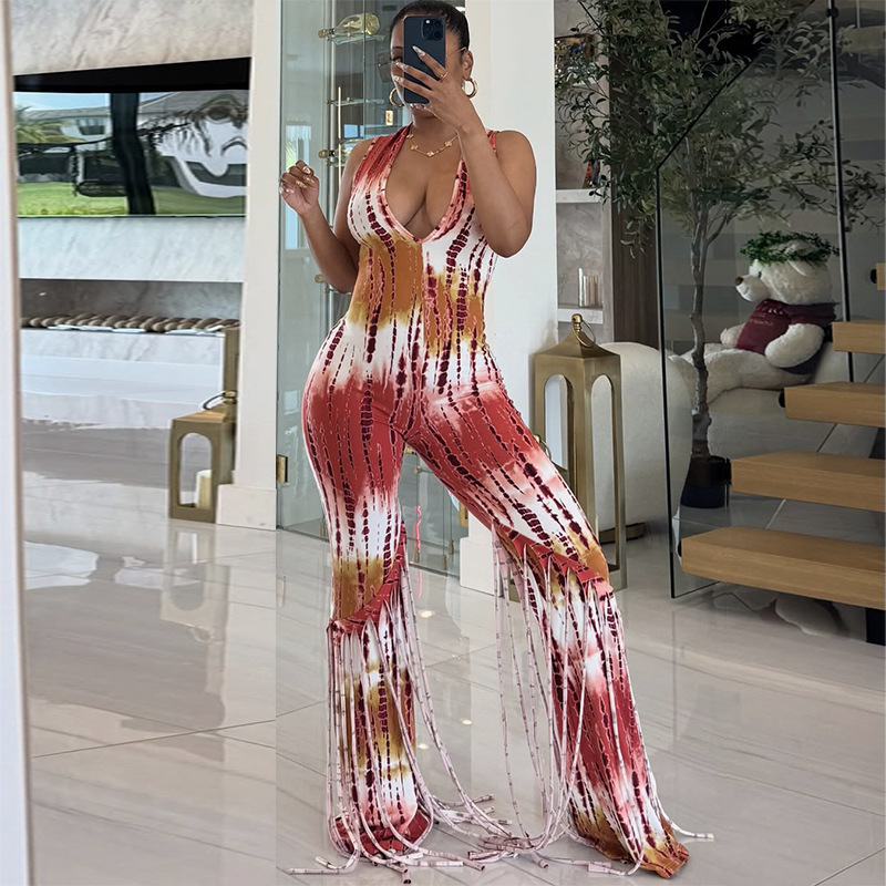 Dye-Lemma Fringe Jumpsuit