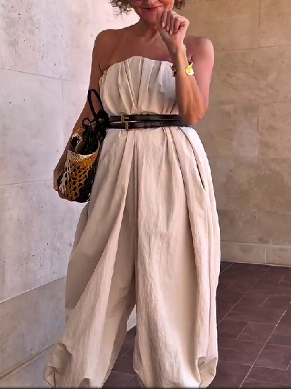 Bud-Shaped Bandeau Jumpsuit