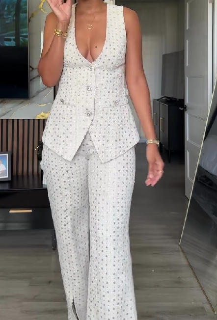 Shiny Circle Two-Piece Set