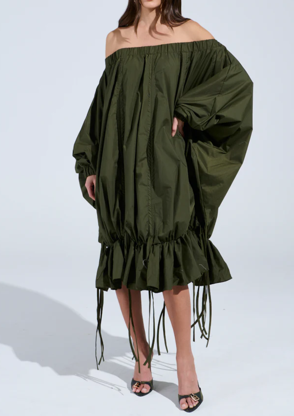 FREE AS CAN BE MINI DRESS IN OLIVE
