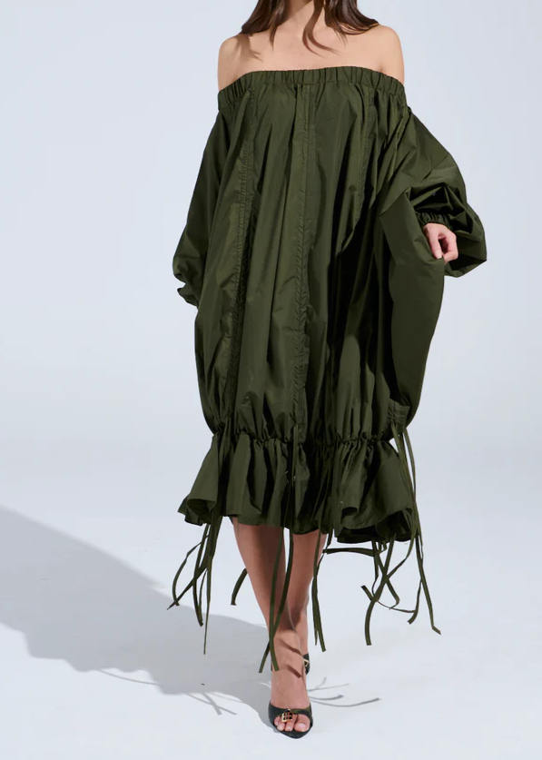 FREE AS CAN BE MINI DRESS IN OLIVE