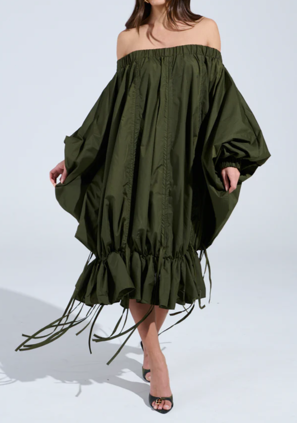 FREE AS CAN BE MINI DRESS IN OLIVE