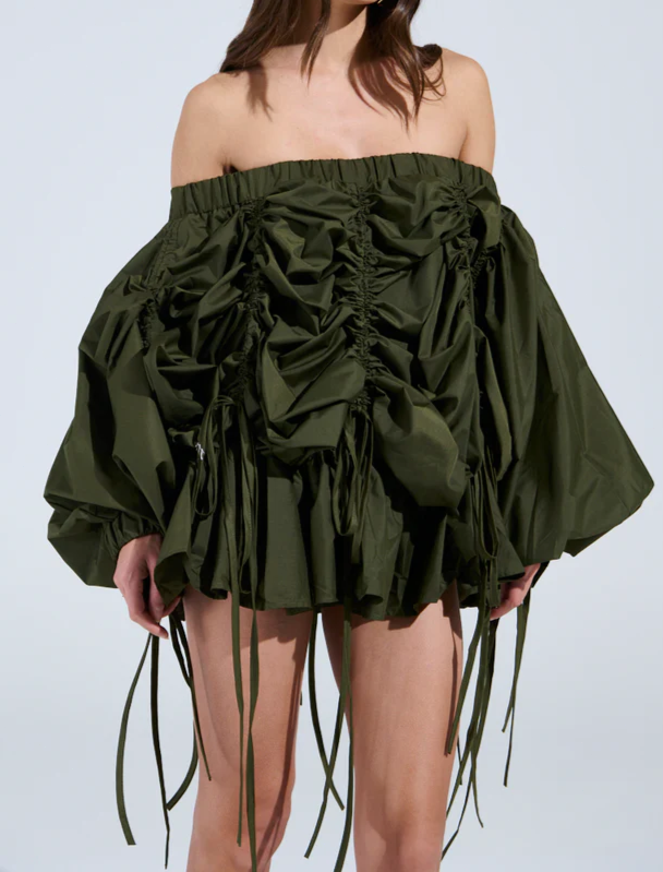 FREE AS CAN BE MINI DRESS IN OLIVE