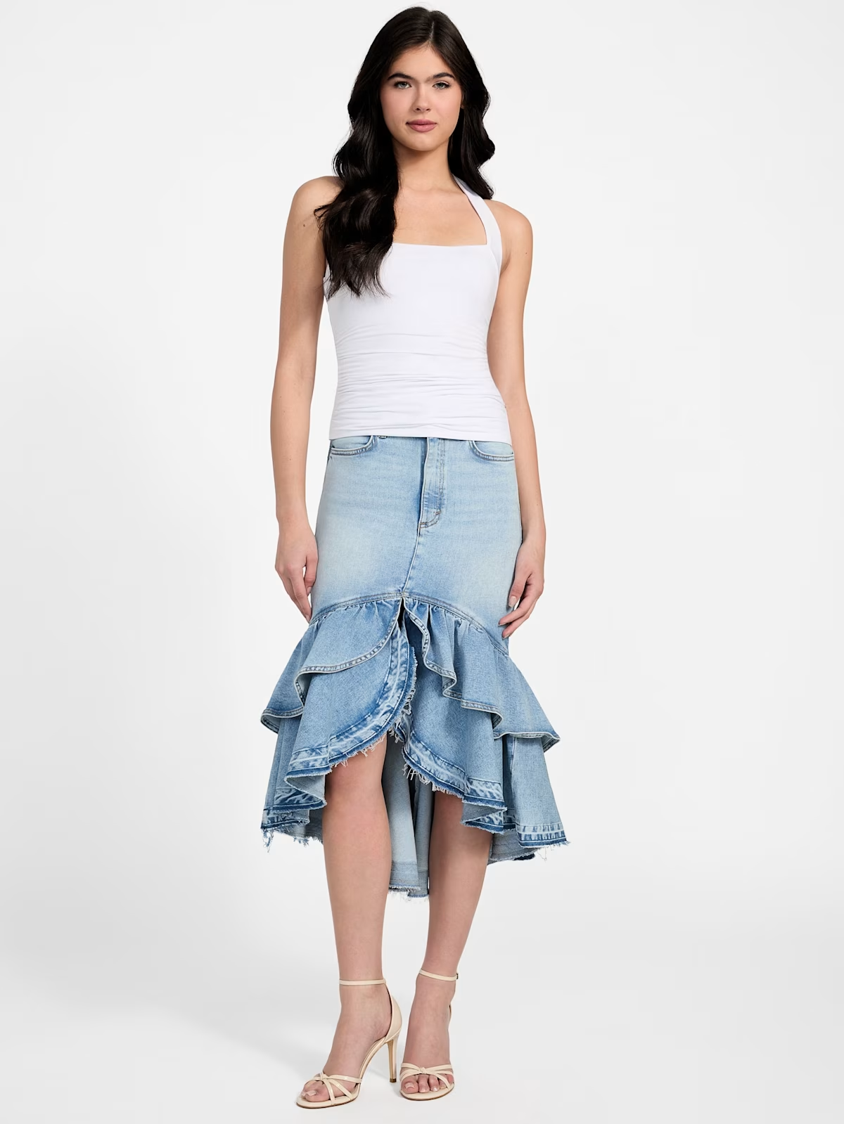 Lotus Leaf Irregular Hem Fishtail Skirt