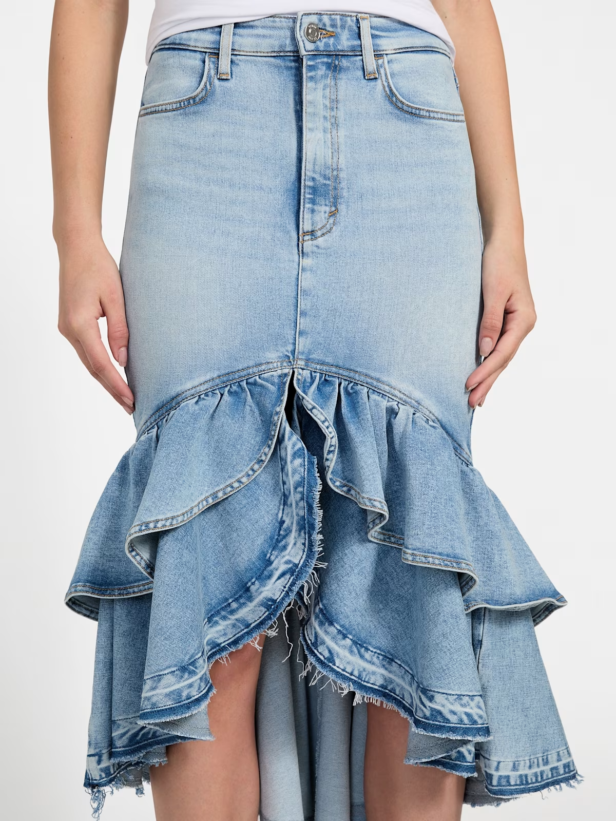 Lotus Leaf Irregular Hem Fishtail Skirt