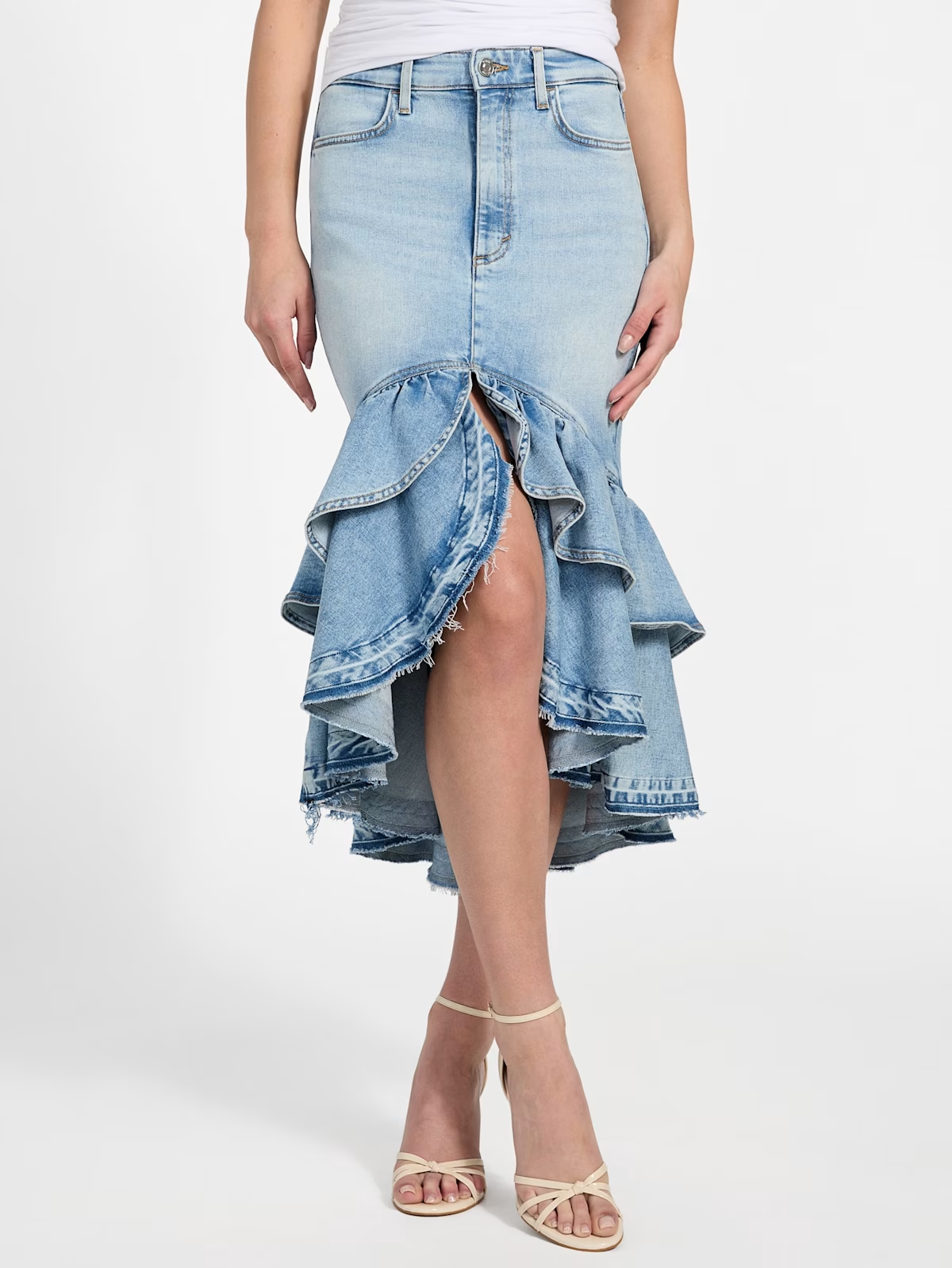 Lotus Leaf Irregular Hem Fishtail Skirt