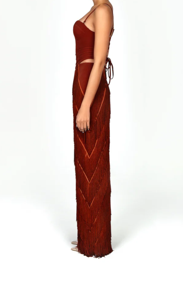 Corset & Fringed Trousers Set