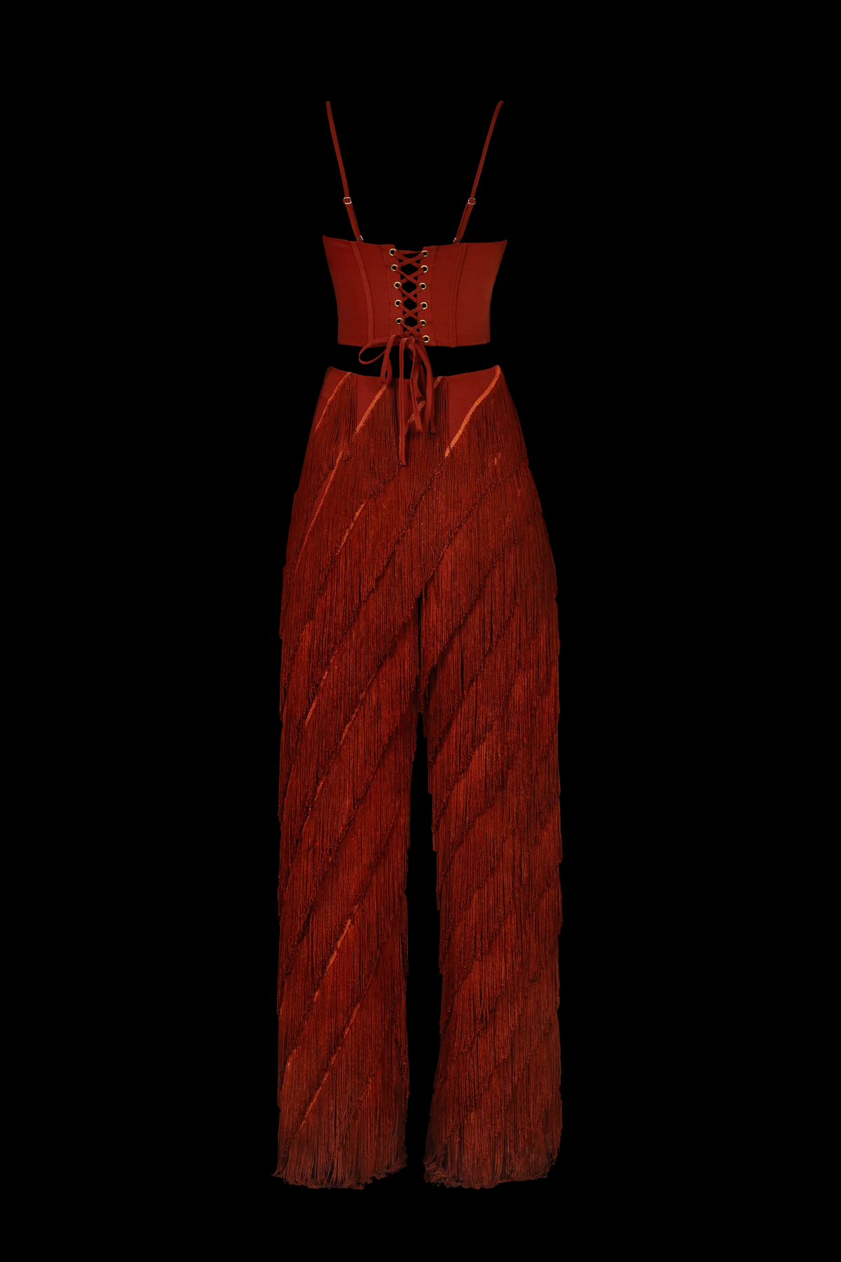 Corset & Fringed Trousers Set