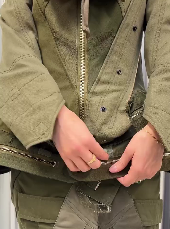 Military Green Deconstructed Two-Piece Set