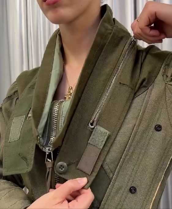 Military Green Deconstructed Two-Piece Set