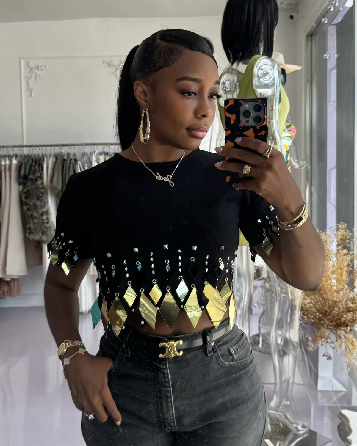 The Golden Edge Crop Top